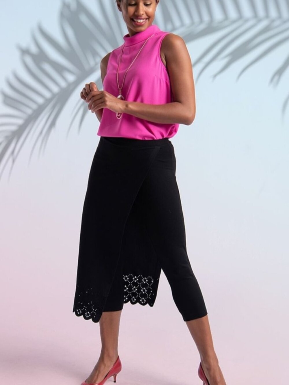 New Betabrand Black the Sassiest Pants Skirt Skort Medium Petite